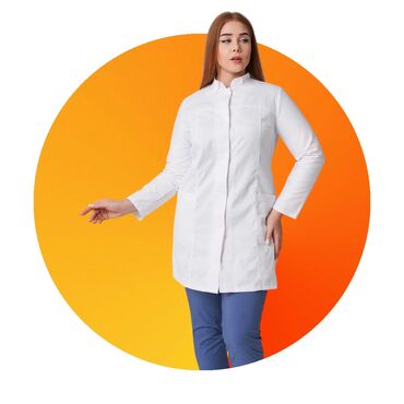 Медицинская одежда: Медицинский халат 🇰🇬 Ткань габардин Ткань тиси Ткань хб Медицинский — 5