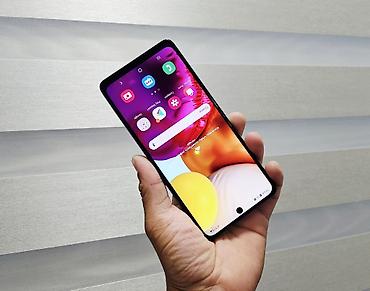 note 2: Samsung Galaxy A71, Б/у, 128 ГБ, цвет - Синий, 2 SIM, 1 SIM — 3