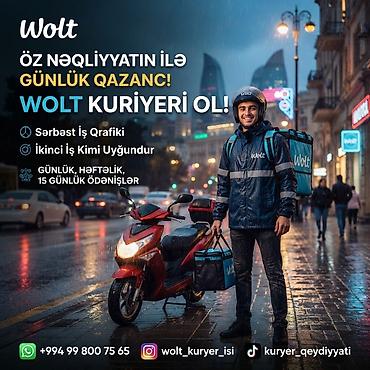 taksi parki: Moto-kuryer tələb olunur, Gündəlik ödəniş, Təcrübəsiz — 1