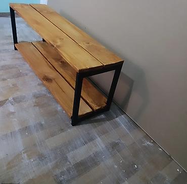 decije stolice ikea: Industrijski sto/klupa sa policom – metalni ram i masivno drvo - — 3