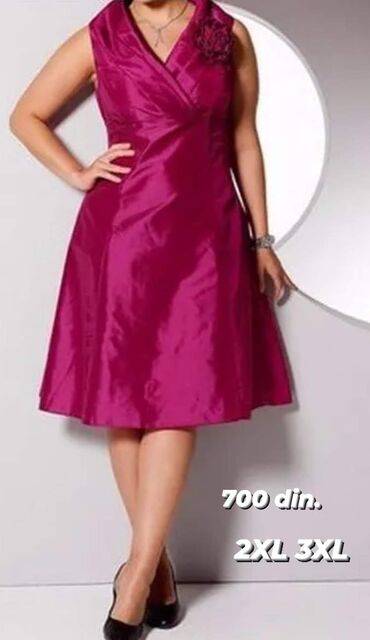 haljina je lan acrylic i elastin: 2XL (EU 44), 3XL (EU 46), Jednobojni, bоја - Siva