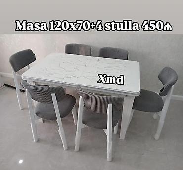 restoran stullari: Mətbəx üçün, Yeni, Dördbucaq masa, 4 stul — 1