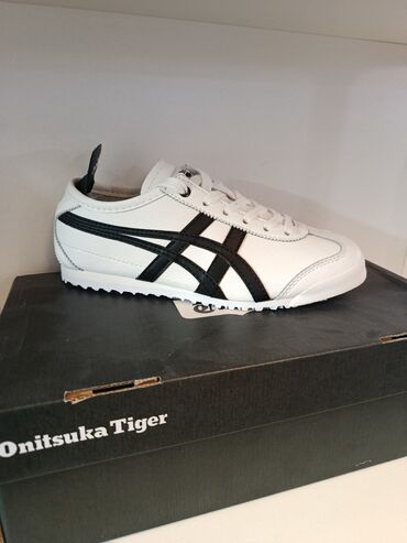 спортивные бриджи мужские: Кроссовки Onitsuka Tiger Mexico 66 - Цвет: белый с чёрными фирменными