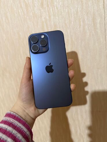 azerbaycan telefon fiyatları iphone: IPhone 15 Pro Max, 256 GB, Blue Titanium, Face ID