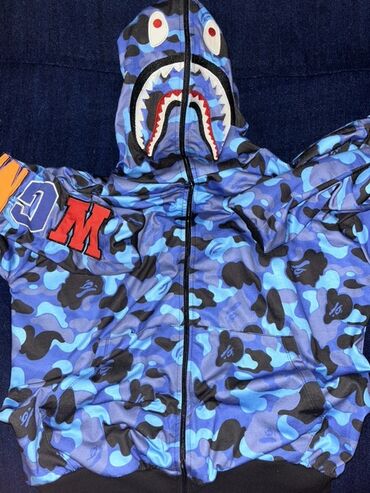 uzun pencekler: BAPE Shark tam fermuarlı kapüşonlu sweatshirt - Dizayn: Mavi tonlarda lalafo.az -da uzun pencekler: BAPE Shark tam fermuarlı kapüşonlu sweatshirt - Dizayn: Mavi tonlarda