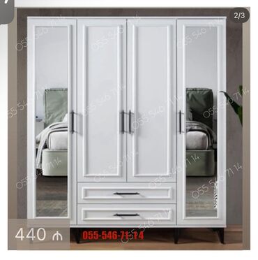 Dolablar: Yeni, 4 qapılı Düz dolab, Qarderob, paltar dolabı