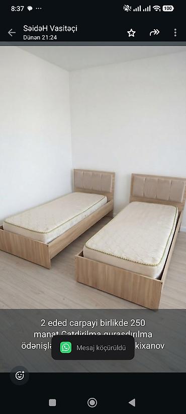 2 eded carpayi birlikde 250 manat.Catdirilma quraşdırılma