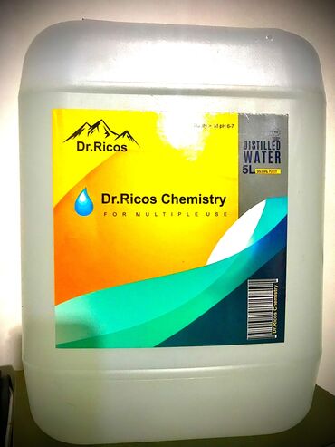 Чехлы: Məhsul: Distillə olunmuş su – Dr.Ricos Chemistry Həcm: 5 litr