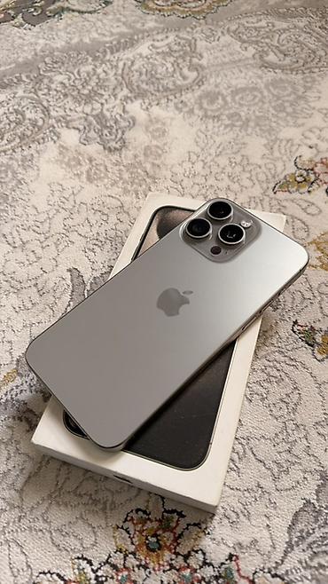 Apple iPhone: IPhone 15 Pro Max, Б/у, 256 ГБ, Natural Titanium, Коробка, 89 % — 1