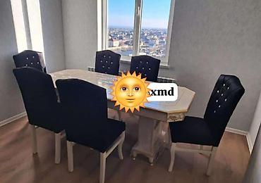 madeyra kitab refi: Qonaq otağı üçün, Yeni, Dördbucaq masa, 6 stul — 1