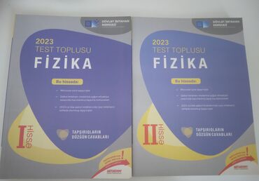 Ovçuluq və balıqçılıq: Fizika DİM test topluları satılır. Hər biri 3 azn İçərisi tərtəmiz və