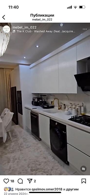 kurt hinduşka: Müasir ağ mətbəx mebeli dəsti - Minimalist, düz xətli fasadlar – — 1