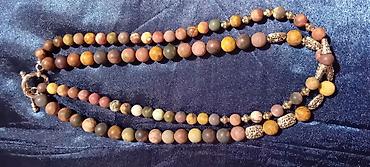 Ogrlice: Ručno rađene ogrlice – razni modeli - Set od zlatno‑braon perli — 44