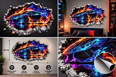 multimedija za kola: 3D Lamborghini Zidna Nalepnica 81x56 cm -Periva - 2894 3D Zidna — 4