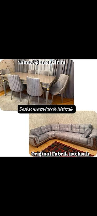 divanlar kunc: Mebel dəsti – fabrik istehsalı - Yemək masası və 6 ədəd stul: Modern — 1