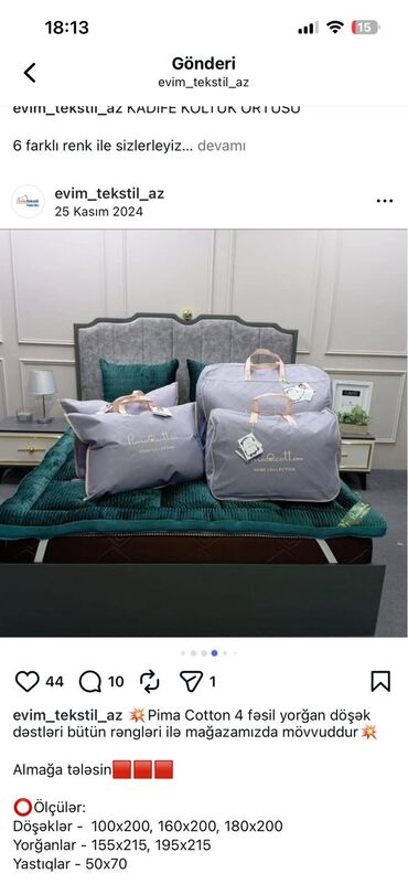 Örtüklər: Divan üçün rəng - Boz Yataq örtüyü — 12