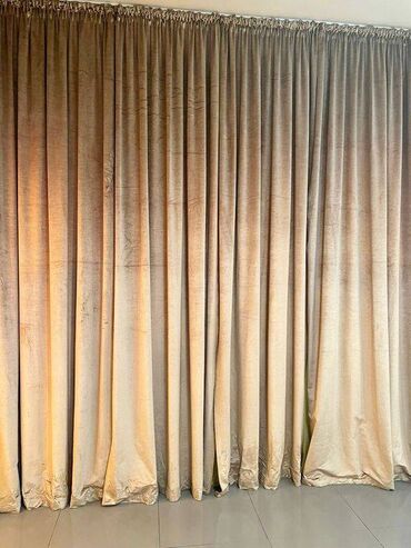 Постельное белье: Портьера на шторной ленте, готовая штора, б/у, ширина полотна 150 см
