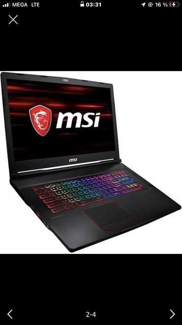 Ноутбуки: Ультрабук, MSI, 16 ГБ ОЗУ, Intel Core i7, 17.3 ", Б/у, Игровой, память SSD