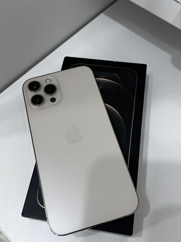 Apple iPhone: IPhone 12 Pro Max, Б/у, 256 ГБ, Золотой, Защитное стекло, Чехол, Коробка, 87 %