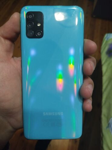 telefon barter: Samsung Galaxy A51, 64 ГБ, цвет - Голубой, Отпечаток пальца, Две SIM карты, Face ID