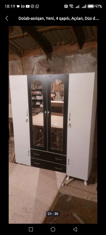 Dolablar: Yeni, Açılan, 4 qapılı Düz dolab, Dolab-asılqan — 18