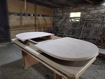 stul satilir: Oval formalı açılıb-bağlanan masa üstü - Material: MDF/taxta kompozit — 3