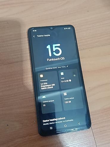 mobile legend: Vivo V27, Б/у, 128 ГБ, цвет - Фиолетовый, 2 SIM — 1