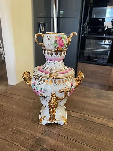 caydan dəsti: Porselen dekorativ samovar və çaydan dəsti - Material: keyfiyyətli — 1