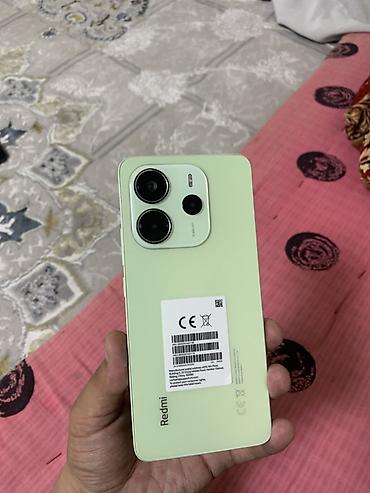 машинка кожа: Redmi, Redmi Note 14, Новый, 256 ГБ, цвет - Зеленый, 2 SIM — 1