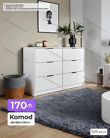 Məhsul: Komod Ölçülər: 40×80×140 sm Material: 18 mm laminat Rəng lalafo.az -da Məhsul: Komod Ölçülər: 40×80×140 sm Material: 18 mm laminat Rəng