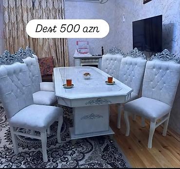 kompyuter stollari: 1.Yemək otağı dəsti – 500 AZN - Klassik üslublu masa və 6 ədəd stul - — 1
