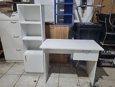 Mebel: Düz masa, Stulsuz, Polkalı, Siyirməli, MDF — 5