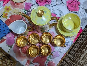 dekor sar: Çay dəsti, rəng - Sarı, Farfor, 6 nəfərlik, Polşa — 2