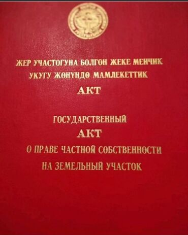 продается орошаемая земля в жайылско районе алтыр будёновка 5 40 гектар цена договорная с довой проблем нету оформление сразу: 537 соток, Для строительства, Красная книга