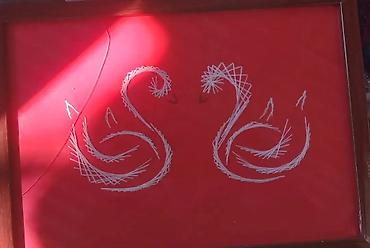 Панно: Панно в технике изонить (string art) - Ручная работа: на деревянном — 9