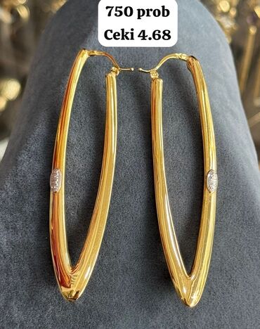 tek qas sirqalar: Sırğa, Sarı qızıl, 750 Əyar, 5 g