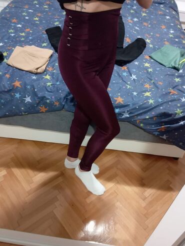 pantalone helanke tamno borda bojaa: XS (EU 34), bоја - Bordo, Jednobojni