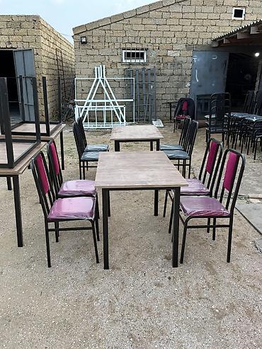 Metal karkaslı masa və stul dəstləri Məhsul təsviri: - Restoran