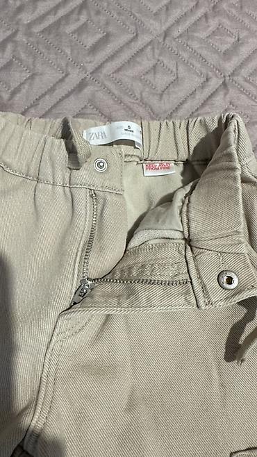 bej şalvar: Uşaq üçün ZARA yük ciblik şalvar - Model: Cargo (yanlarda ciblər) - — 4