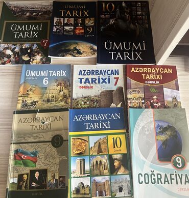 fizika 7 derslik: Tarix ve coğrafiya derslik her biri 4 azn 
2 kitab 7 azn