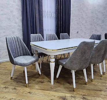 jalə: Qonaq otağı üçün, Yeni, Açılan, Dördbucaq masa, 6 stul — 4