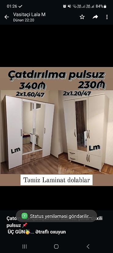 mebel skaf: *Çatdırılma+quraşdırılma xidməti şəhər daxili pulsuz* 📌 *ÜÇ GÜN🥳* — 1