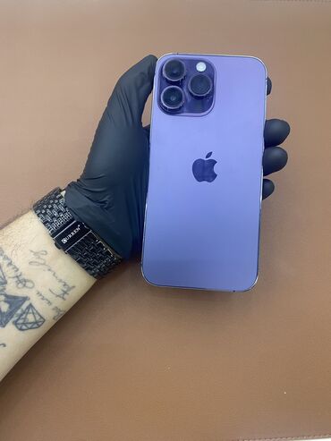 iphone 14 новый: IPhone 14 Pro Max, Колдонулган, 256 ГБ, Deep Purple, Заряддоочу түзүлүш, Кабель, Коргоочу айнек, Бөлүп төлөө менен, 100 %