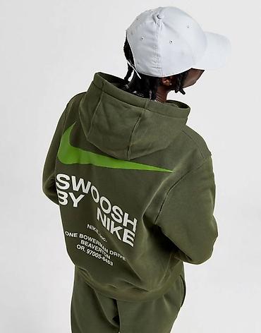 balmain torba: NIKE Club Swoosh graphic backprint hoodie vel. M NOVO IB — 2
