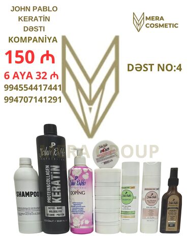 Kosmetika dəstləri: JOHN PABLO Keratin Dəsti – peşəkar saç baxımı Dəst No:1 məzmunu: -