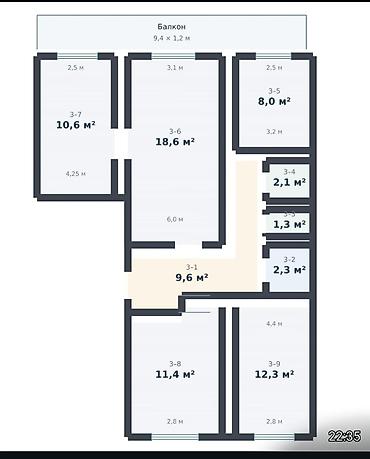 жк лофт бишкек: 4 комнаты, 76 м², Индивидуалка, 1 этаж, Косметический ремонт — 2