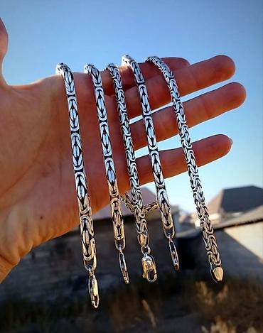 Серебряные цепочки: Серебряная цепь Бисмарк 150 гр 58 см Ручная работа Серебро 925 проба — 12