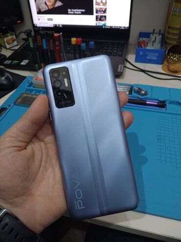 katel telefon: Tecno pova 2, 128 GB, rəng - Göy, İki sim kartlı