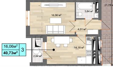 квартиры кут строй: Строится, Элитка, 1 комната, 41 м²