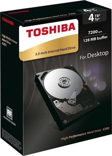 hdd ������ ���������������� 2 5 в Кыргызстан | Жесткие диски, переносные винчестеры: Диск HDD Toshiba X300 SATA III (6Gb/s) 3.5" 4TB, HDWE140EZSTA Жесткий
